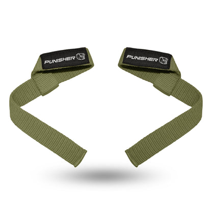 Stealth Straps 18 inch padless lifting straps in combat green, pair