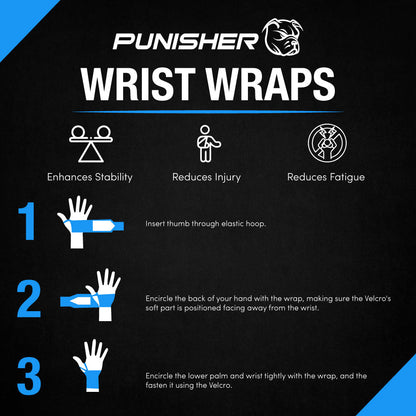 Punisher 18″ Wrist Wraps Black - Punisher Vault