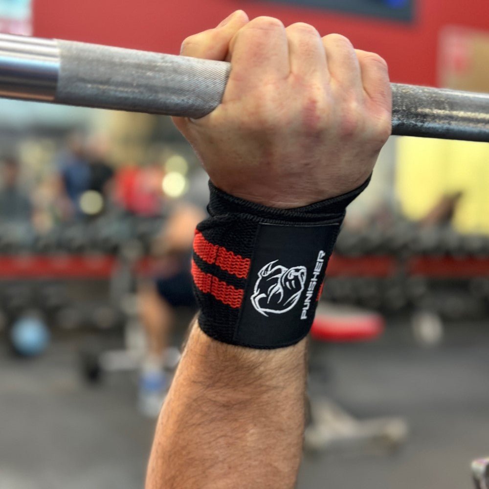 Punisher 18″ Wrist Wraps Red/Black - Punisher Vault