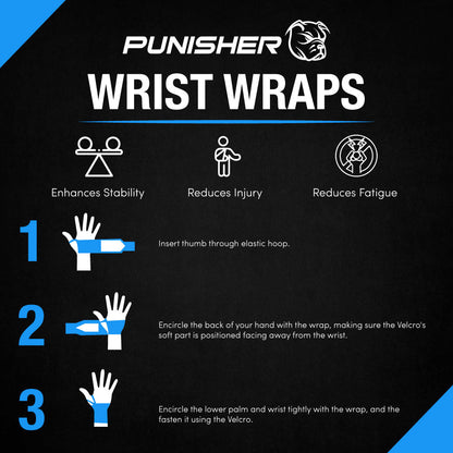 Punisher 18″ Wrist Wraps Red/Black - Punisher Vault