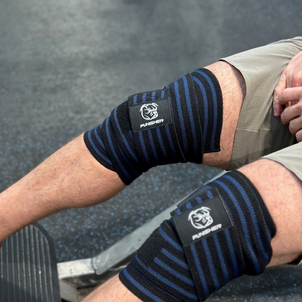 Punisher 72″ Knee Wraps Blue/Black - Punisher Vault